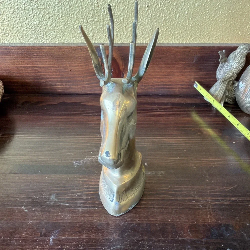 Deer Bookend Brass  10.5
